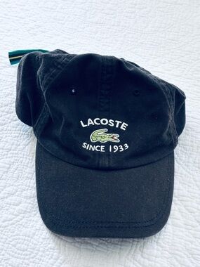 ❗️Lacoste Black Croc Logo Since 1933 Hat MSRP $60!